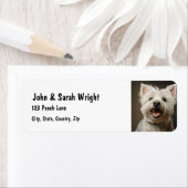 Aangepaste Schattigee West Highland White Dog Adre Etiket (Insitu)