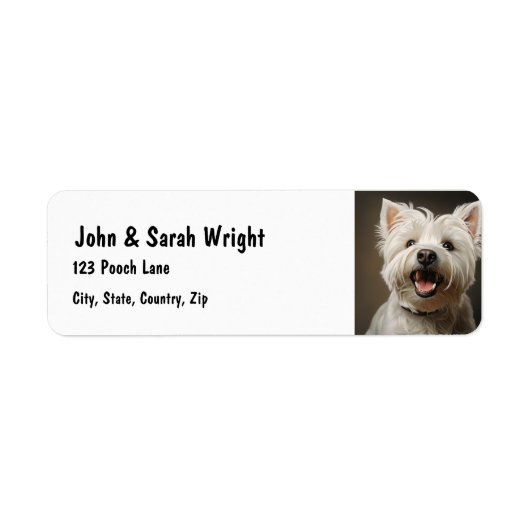 Aangepaste Schattigee West Highland White Dog Adre Etiket (Voorkant)