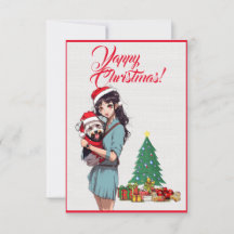 Aangepaste Schattigee Westie Dog Met Meisje Xmas K