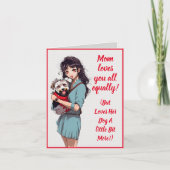 Aangepaste Schattigee Westie Dog Met Moeder Moeder Kaart (Voorkant)