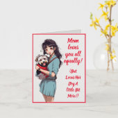 Aangepaste Schattigee Westie Dog Met Moeder Moeder Kaart (Gele Bloem)