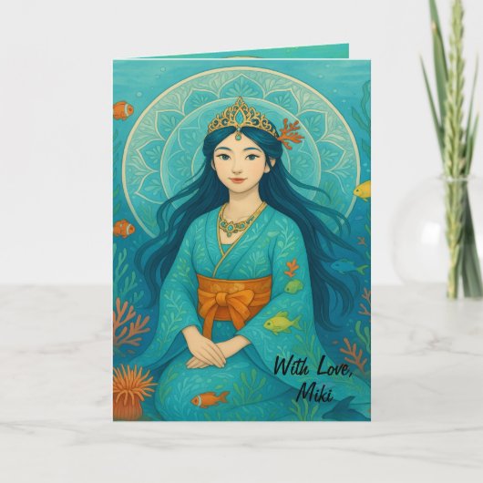 Aangepaste Schattigee Whismusical Onderwater Princ Kaart (Voorkant)