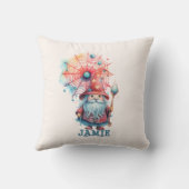 Aangepaste Schattigee Wizard Trick R Behandel Hall Kussen (Achterkant)