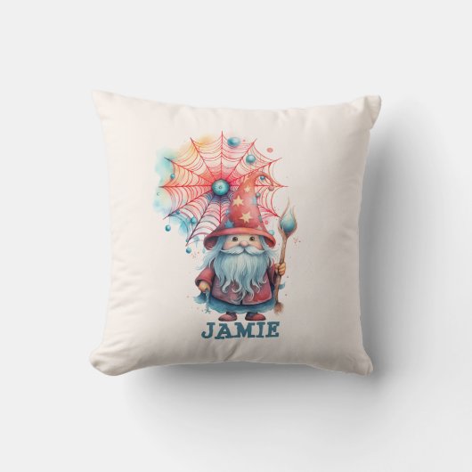 Aangepaste Schattigee Wizard Trick R Behandel Hall Kussen (Voorkant)