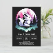 Aangepaste Schattigee Wolf Verjaardag Kaart (Staand voorkant)