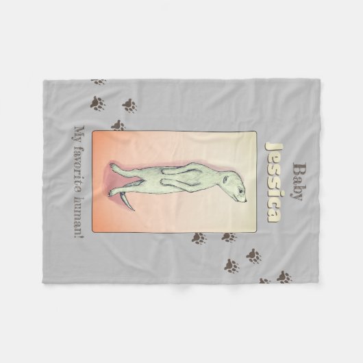 Aangepaste Schattigee Zachte Grijze Perzik Meerkat Fleece Deken (Voorkant (Horizontaal))