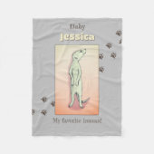 Aangepaste Schattigee Zachte Grijze Perzik Meerkat Fleece Deken (Voorkant)