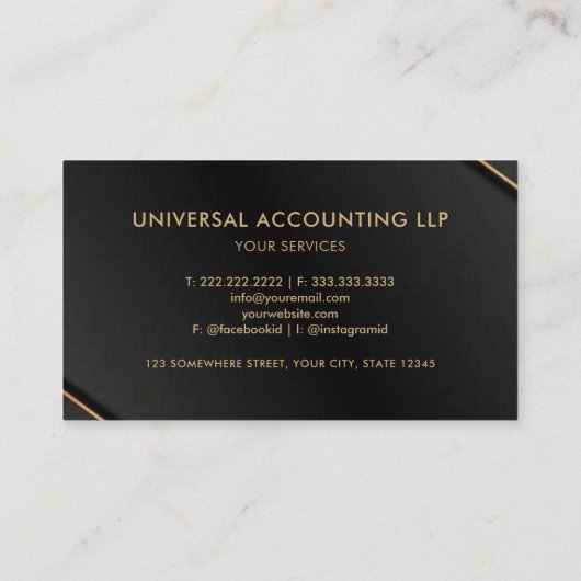 Aangepaste Schattigee zwart en goud professional Visitekaartje (Achterkant)