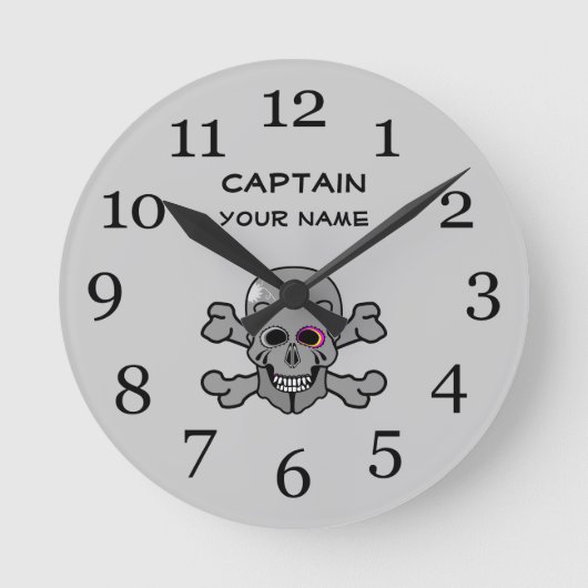 Aangepaste schedel en kruisingen ronde klok (Voorkant)