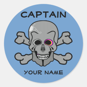 Aangepaste schedel en kruisingen ronde sticker