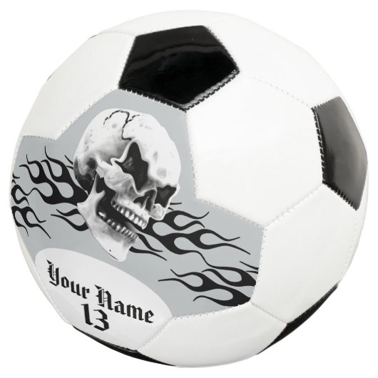 Aangepaste schedel en vlam voetbal (Drie kwart)