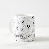 Aangepaste Schedels en Botten Cartoon Halloween Ko Koffiemok (Voorkant links)