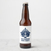 Aangepaste scheepsanker boot feest bier etiket (Voorkant)