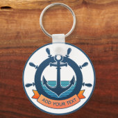 Aangepaste scheepsanker en oceaanliefhebber vakant sleutelhanger (Achterkant)