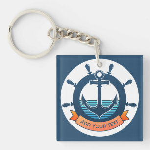 Aangepaste scheepsanker en vakantie voor oceaanlie sleutelhanger