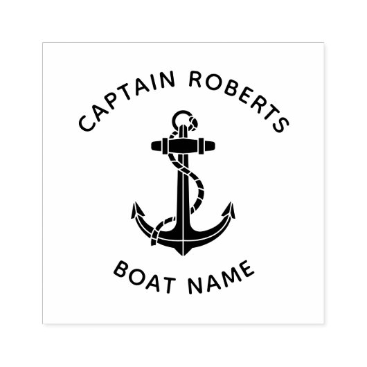 Aangepaste scheepsanker kapitein rubberstempel (Afrduk)