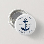 Aangepaste scheepsanker voor gezinscruiseschip ronde button 3,2 cm (Voorkant /achterkant)