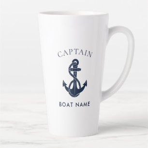 Aangepaste scheepskapitein bootanker marine latte mok