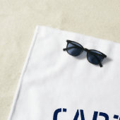 Aangepaste scheepskapitein nautische anker-badhand strandlaken (In situ)