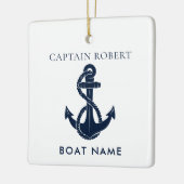 Aangepaste scheepvaart marineblauwe bootanker kapi keramisch ornament (Links)