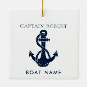 Aangepaste scheepvaart marineblauwe bootanker kapi keramisch ornament (Achterkant)
