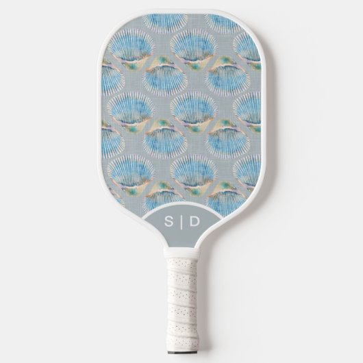 Aangepaste schelpen Grijs Pickleball Paddle (Voorkant)