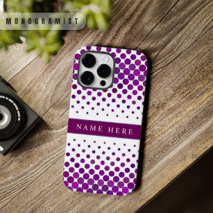 Aangepaste schenden Paarse witte polka dot ontwerp Case-Mate iPhone 14 Pro Max Hoesje