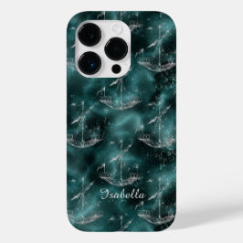 Aangepaste schepen op oceaan Glans blauw maritiem Case-Mate iPhone 14 Pro Hoesje