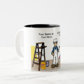 Aangepaste schilder - Mannelijke Cartoon Tweekleurige Koffiemok (Voorkant links)