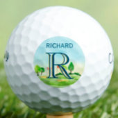 Aangepaste Schilderachtig monogram Voornaam Golfballen