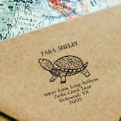 Aangepaste Schildpad Extra Lange Retouradres Rubberstempel