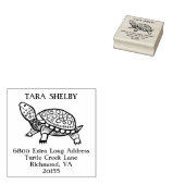Aangepaste Schildpad Extra Lange Retouradres Rubberstempel (Gestempeld)