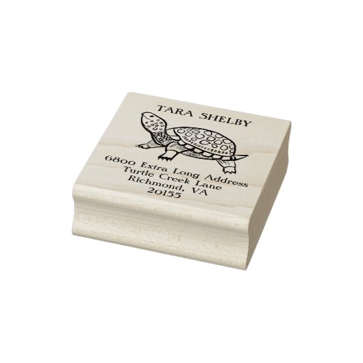 Aangepaste Schildpad Extra Lange Retouradres Rubberstempel (Stempel)