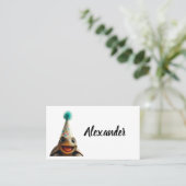 Aangepaste schildpad met feesthoed plaatsinstellin plaatskaartje (Staand voorkant)