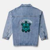 Aangepaste schildpad Schattig Grappig Cadeau Denim Jacket (Achterkant)
