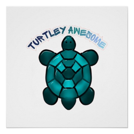 Aangepaste Schildpad Schattig Grappig Cadeau Perfect Poster (Voorkant)
