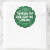 Aangepaste Schildpad Shell Boy Verjaardag Dank u Ronde Sticker (Tas)