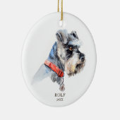 Aangepaste Schnauzer Illustratie Dog Pet Custom Keramisch Ornament (Rechts)