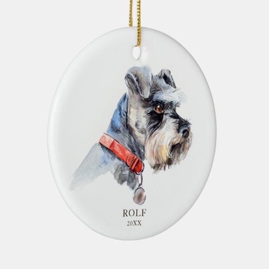 Aangepaste Schnauzer Illustratie Dog Pet Custom Keramisch Ornament (Rechts)