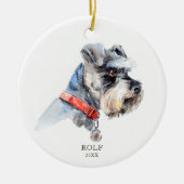 Aangepaste Schnauzer Illustratie Dog Pet Custom Keramisch Ornament (Voorkant)