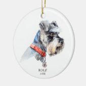 Aangepaste Schnauzer Illustratie Dog Pet Custom Keramisch Ornament (Links)