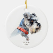 Aangepaste Schnauzer Illustratie Dog Pet Custom Keramisch Ornament (Achterkant)