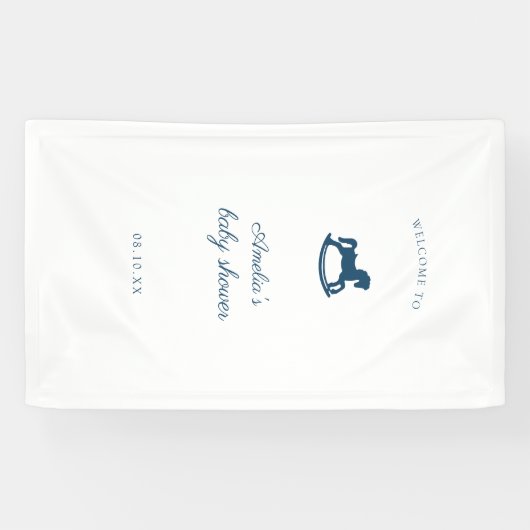 Aangepaste schommelpaard baby shower spandoek (Horizontaal)