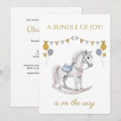 Aangepaste schommelpaard met vlaggetjes kaart (Voorkant / Achterkant)