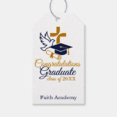 Aangepaste school en jaar christelijke afstuderen  cadeaulabel (Voorkant)