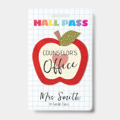 Aangepaste school-hallpass Apple-koordje Badge (Voorzijde)