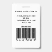 Aangepaste school leraar leuke regenboog naam bar  badge (Achterkant)