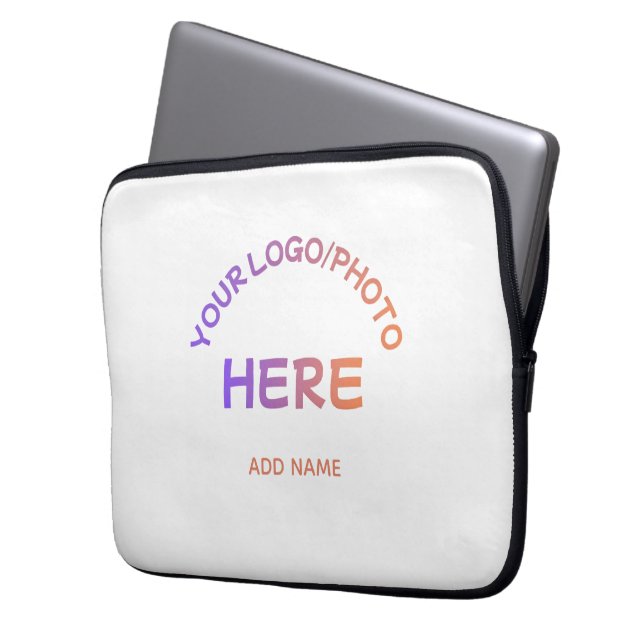 Aangepaste school logotekst laptoptas laptop sleeve (Voorkant Links)