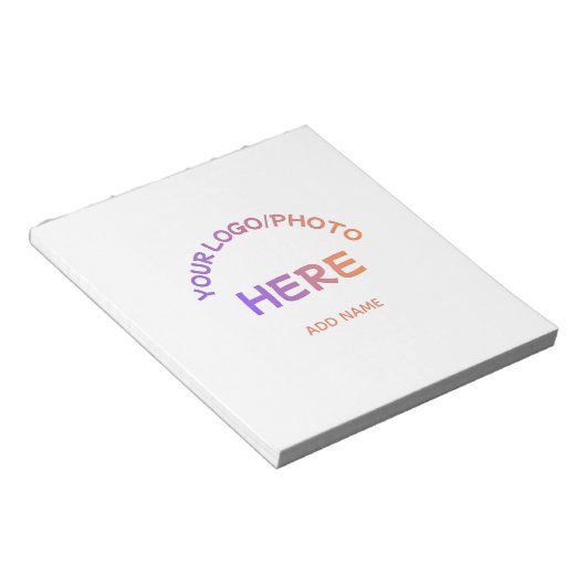 Aangepaste school logotekst scheurblok notitieblok (Schuin)