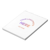 Aangepaste school logotekst scheurblok notitieblok (Linkerzijde)